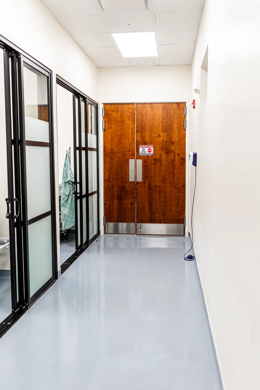 The operating room hallway at Carlin Plastic Surgery